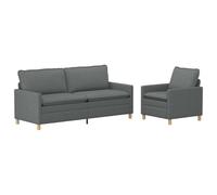 vidaXL Ensemble de Canapés 2 pc Gris foncé Tissu