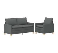 vidaXL Ensemble de Canapés 2 pc Gris foncé Tissu