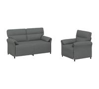vidaXL Ensemble de Canapés 2 pc Gris foncé Tissu