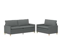 vidaXL Ensemble de Canapés 2 pc Gris foncé Tissu