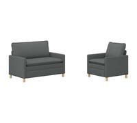 vidaXL Ensemble de Canapés 2 pc Gris foncé Tissu