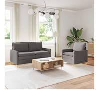 vidaXL Ensemble de Canapés 2 pc Gris foncé Tissu