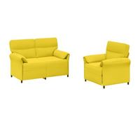 vidaXL Ensemble de Canapés 2 pc Jaune Clair Tissu
