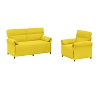 vidaXL Ensemble de Canapés 2 pc Jaune Clair Tissu