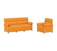 vidaXL Ensemble de Canapés 2 pc Jaune foncé Tissu
