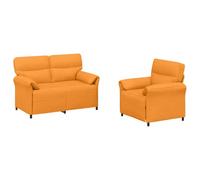 vidaXL Ensemble de Canapés 2 pc Jaune foncé Tissu