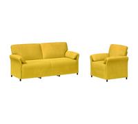 vidaXL Ensemble de Canapés 2 pc Jaune Velours