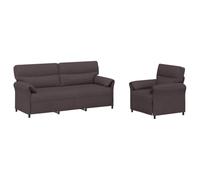 vidaXL Ensemble de Canapés 2 pc Marron foncé Tissu