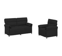 vidaXL Ensemble de Canapés 2 pc Noir Tissu
