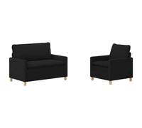 vidaXL Ensemble de Canapés 2 pc Noir Tissu