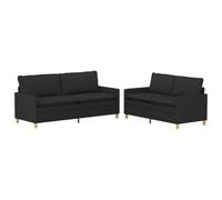vidaXL Ensemble de Canapés 2 pc Noir Tissu
