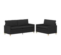 vidaXL Ensemble de Canapés 2 pc Noir Tissu