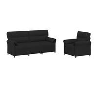 vidaXL Ensemble de Canapés 2 pc Noir Tissu