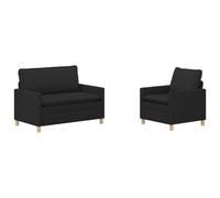 vidaXL Ensemble de Canapés 2 pc Noir Tissu