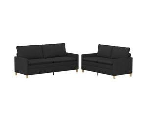 vidaXL Ensemble de Canapés 2 pc Noir Tissu
