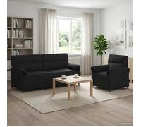 vidaXL Ensemble de Canapés 2 pc Noir Tissu