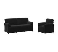 vidaXL Ensemble de Canapés 2 pc Noir Velours