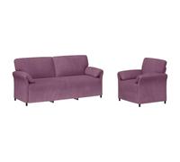 vidaXL Ensemble de Canapés 2 pc Pourpre Velours