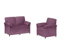vidaXL Ensemble de Canapés 2 pc Pourpre Velours