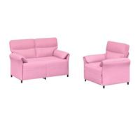 vidaXL Ensemble de Canapés 2 pc Rose Tissu