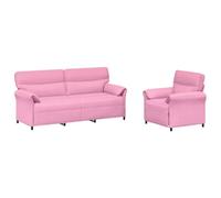 vidaXL Ensemble de Canapés 2 pc Rose Tissu