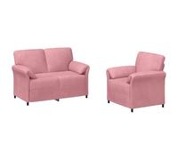vidaXL Ensemble de Canapés 2 pc Rose Velours