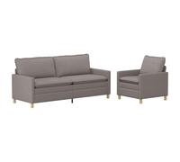 vidaXL Ensemble de Canapés 2 pc Taupe Tissu