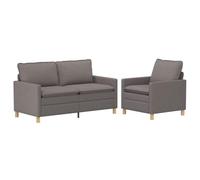 vidaXL Ensemble de Canapés 2 pc Taupe Tissu