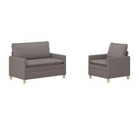 vidaXL Ensemble de Canapés 2 pc Taupe Tissu