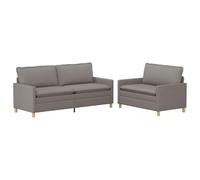 vidaXL Ensemble de Canapés 2 pc Taupe Tissu