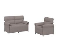 vidaXL Ensemble de Canapés 2 pc Taupe Tissu