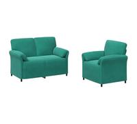 vidaXL Ensemble de Canapés 2 pc Turquoise Velours