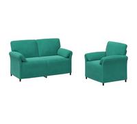 vidaXL Ensemble de Canapés 2 pc Turquoise Velours