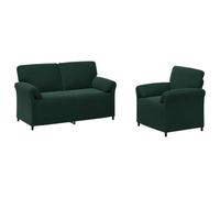 vidaXL Ensemble de Canapés 2 pc Vert foncé Velours