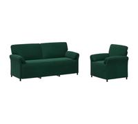 vidaXL Ensemble de Canapés 2 pc Vert foncé Velours