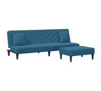vidaXL Ensemble de canapés 2 pcs avec Coussins Bleu Velours, canapé, siège de canapé, canapé Relax, canapé Confort, Fauteuil de télévision