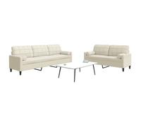 vidaXL Ensemble de canapés 2 pcs avec coussins et traversins velours3278499 Blanc G