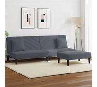 vidaXL Ensemble de canapés 2 pcs avec Coussins Gris foncé Velours, canapé, siège de canapé, canapé Relax, canapé Confort, Fauteuil de télévision