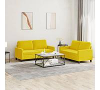 Vidaxl Ensemble De Canapés 2 Pcs Avec Coussins Jaune Velours Jaune