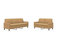vidaXL Ensemble de canapés 2 pcs avec Coussins Marron Velours, canapé, siège de canapé, canapé Relax, canapé Confort, Chaise de télévision