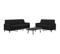 vidaXL Ensemble de canapés 2 pcs avec coussins Noir Velours, canapé, siège de canapé, canapé relax, canapé confort, chaise 3278396