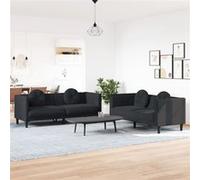 vidaXL Ensemble de canapés 2 pcs avec coussins noir velours3209262 Noir G