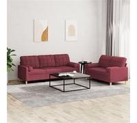 Ensemble de Canapés avec Coussins Sièges Salon Maison 2 pcs Noir Tissu vidaXL