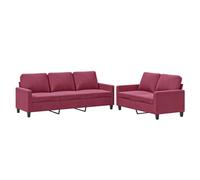 vidaXL Ensemble de canapés 2 pcs avec Coussins Rouge Bordeaux Velours