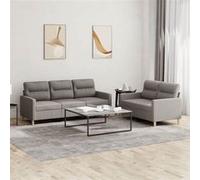 vidaXL Ensemble de canapés 2 pcs avec coussins Taupe Tissu3201607 Taupe G