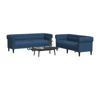 Vidaxl Ensemble De Canapés 2 Pcs Bleu Tissu Bleu
