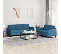 vidaXL Ensemble de canapés 2 pcs bleu velours