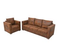 Vidaxl Ensemble De Canapés 2 Pcs Cuir Daim Synthétique