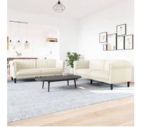 Vidaxl Ensemble De Canapés 2 Pcs Crème Velours