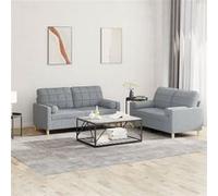 Ensemble de canapés 2 pcs coussins gris clair tissu3201290